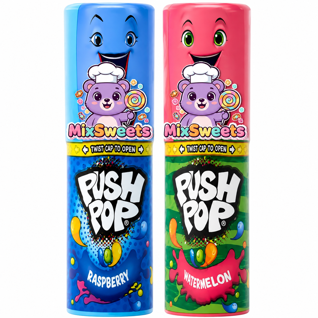 Bazooka Push Pop Raspberry & Watermelon 15g