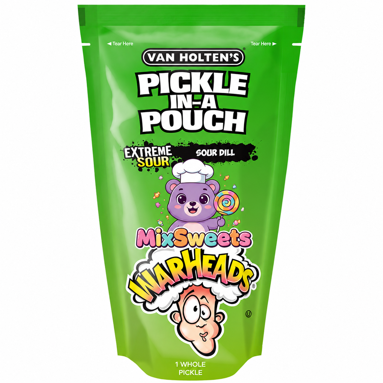 Van Holten's x Warheads Extreme Sour Pickle In A Pouch