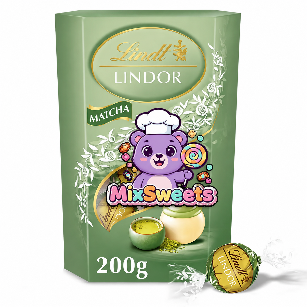 Lindt Lindor Matcha White Chocolate Truffles Box 200g