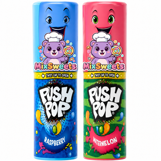 Bazooka Push Pop Raspberry & Watermelon 15g