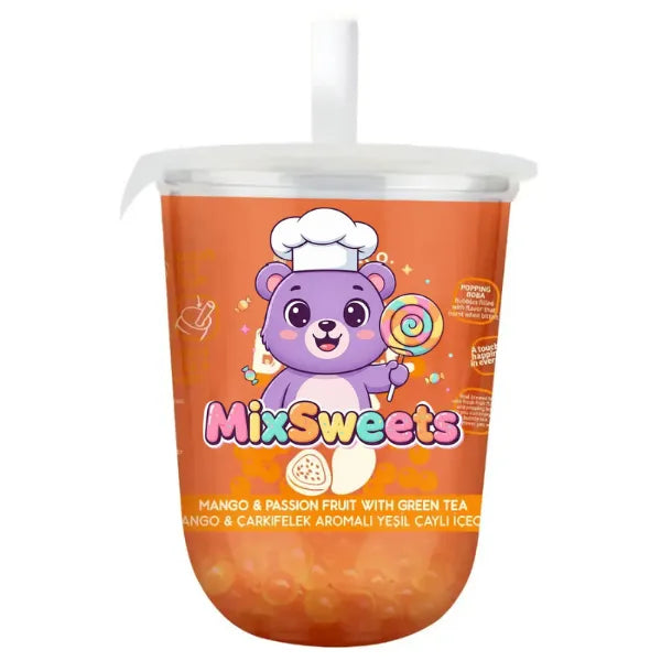 The Boba Co Popping Bubble Tea Mango & Passionfruit 330ml