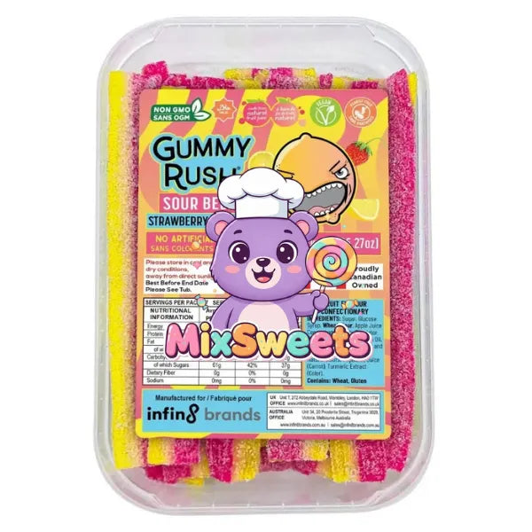 Gummy Rush Watermelon Wave Sour Belts Tub 1kg