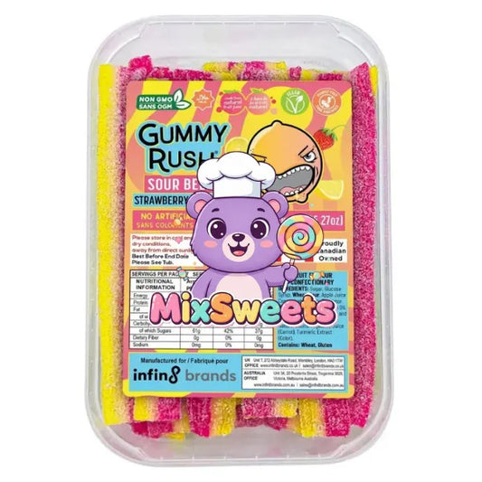 Gummy Rush Watermelon Wave Sour Belts Tub 1kg