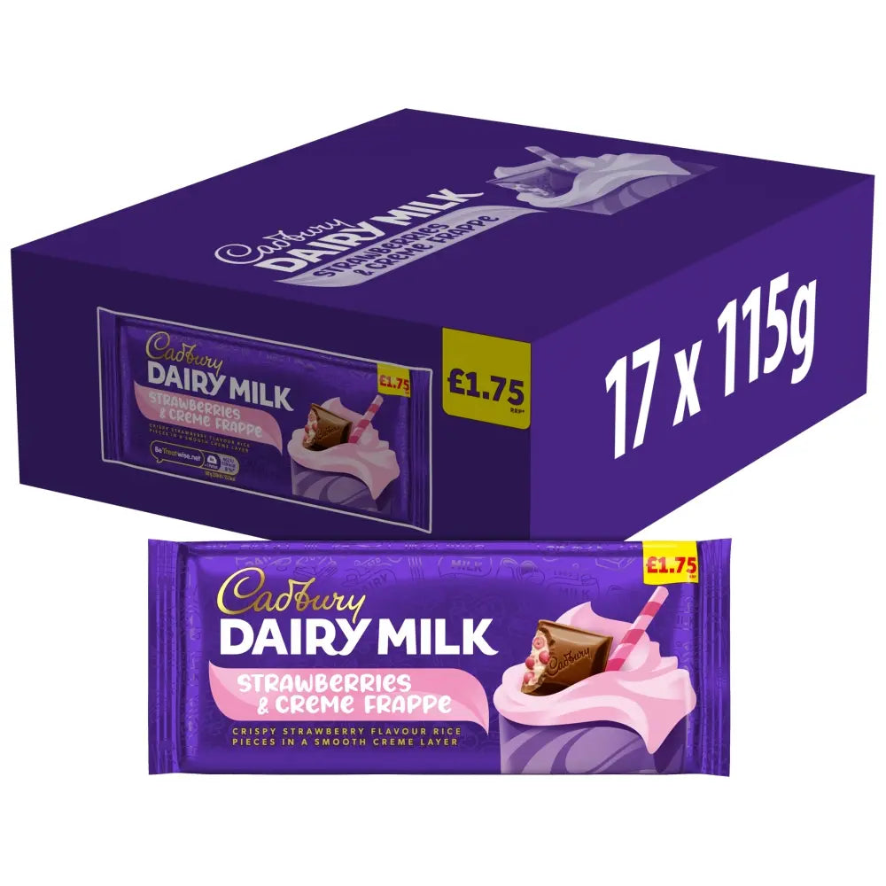 Cadbury Dairy Milk Strawberries & Creme Frappe Chocolate Bar