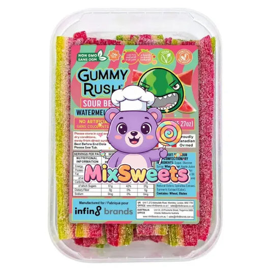 Gummy Rush Strawberry Lemonade Sour Belts Tub 1kg