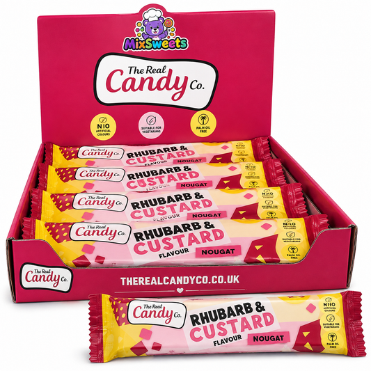 The Real Candy Co. Rhubarb & Custard Nougat Bar 130g