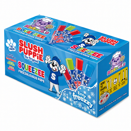 Slush Puppie Squeezee Freezalicous Ice Pops 50 Pack