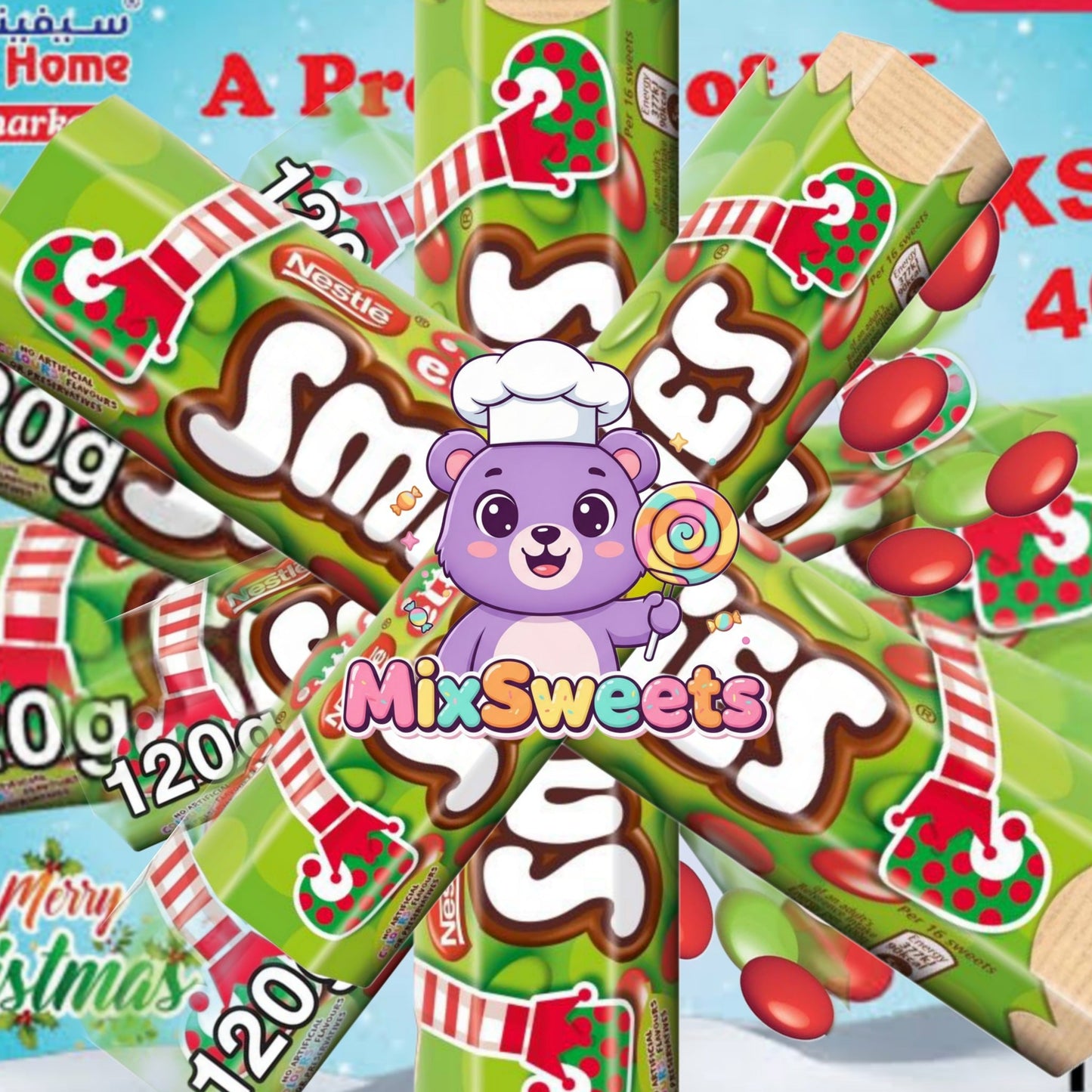 Smarties Elf Treats Milk Chocolate Giant Tube