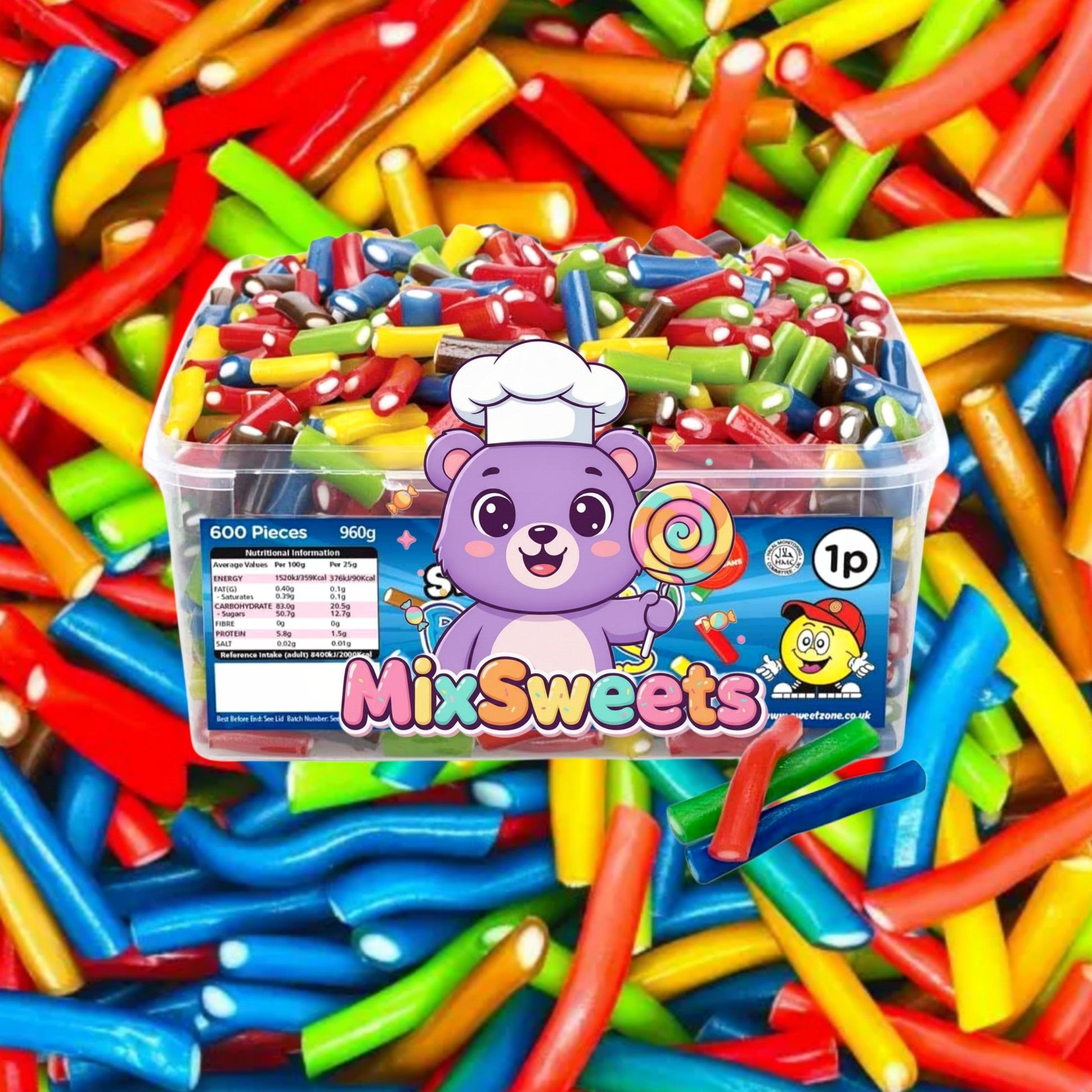 Sweetzone Rainbow Pencils 805g Tub