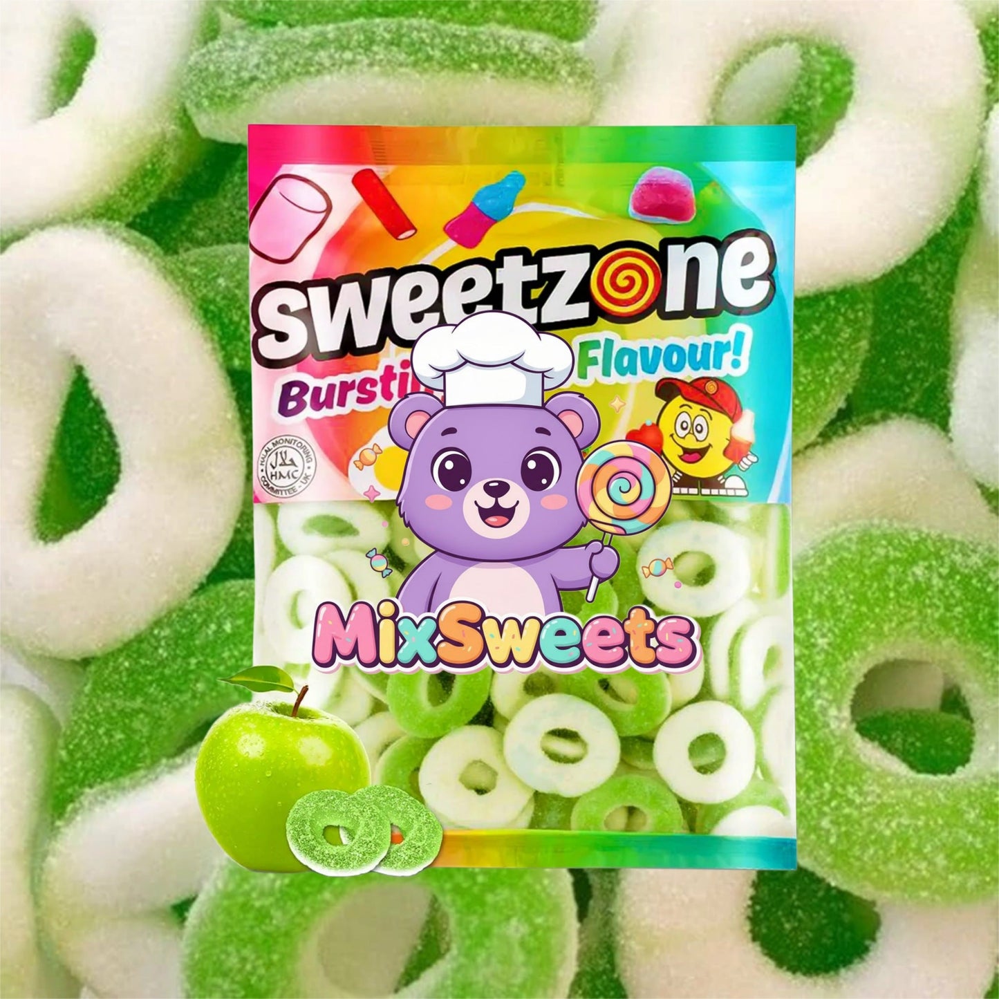 Sweetzone Sour Apple Rings Bag