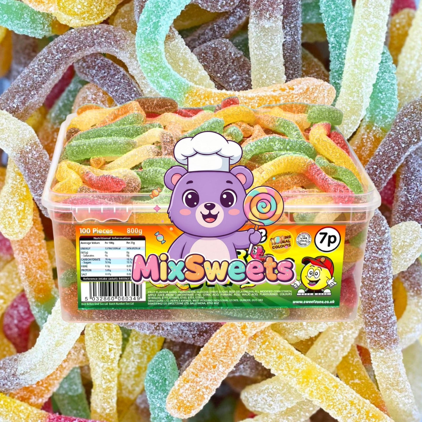 Sweetzone Sour Snakes Tub