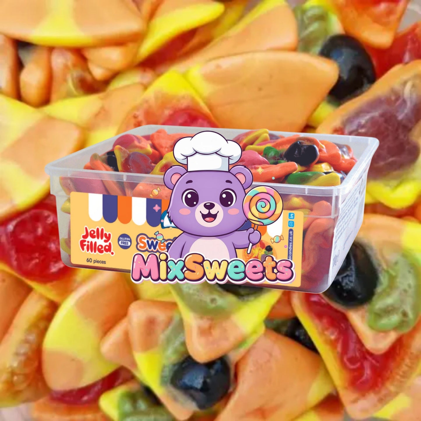 Vidal Jelly Filled Pizza Slices Tub