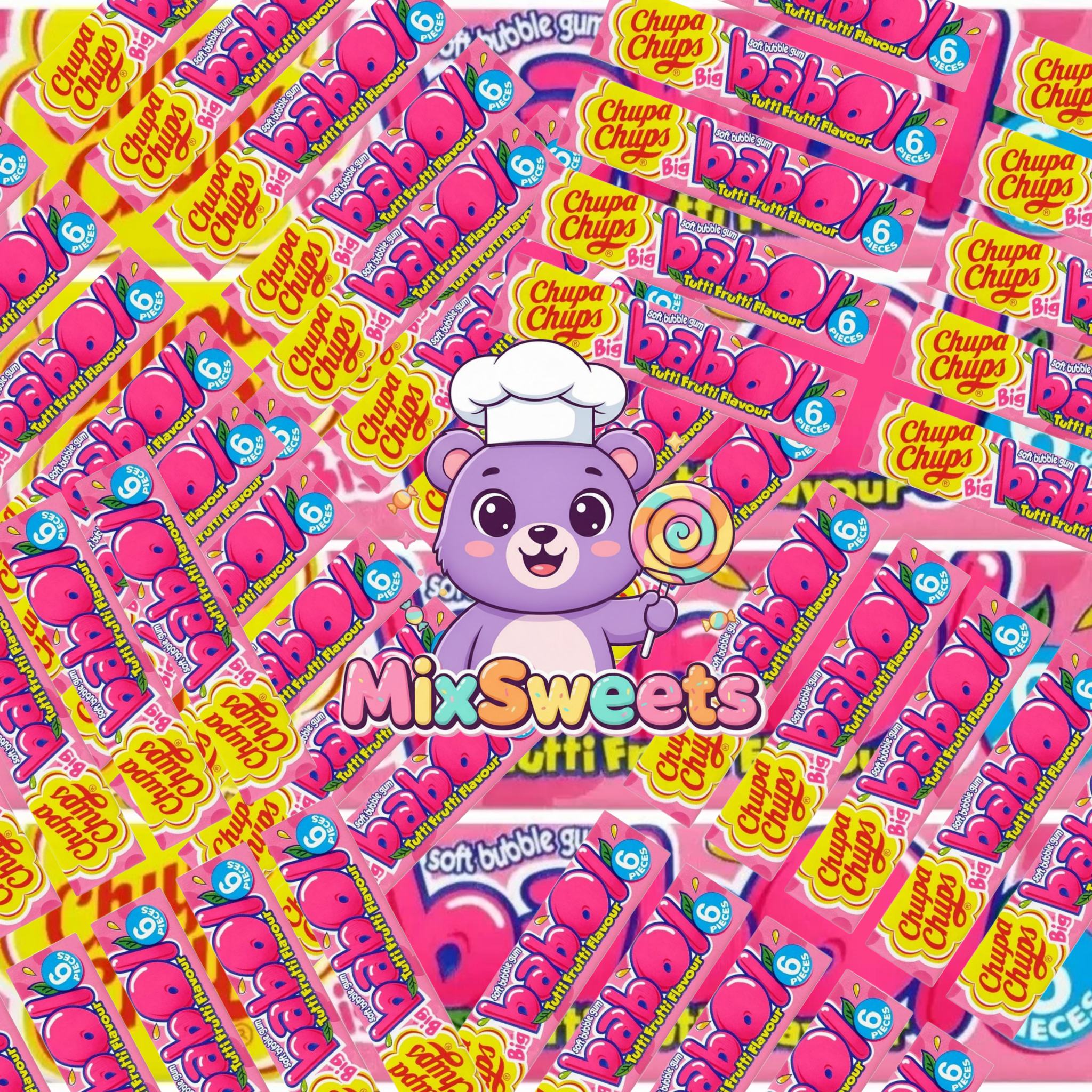 Chupa Chups Big Babol Tutti Frutti Flavour Soft Bubble Gum Chupa Chups Big Babol Tutti Frutti Flavour Soft Bubble Gum