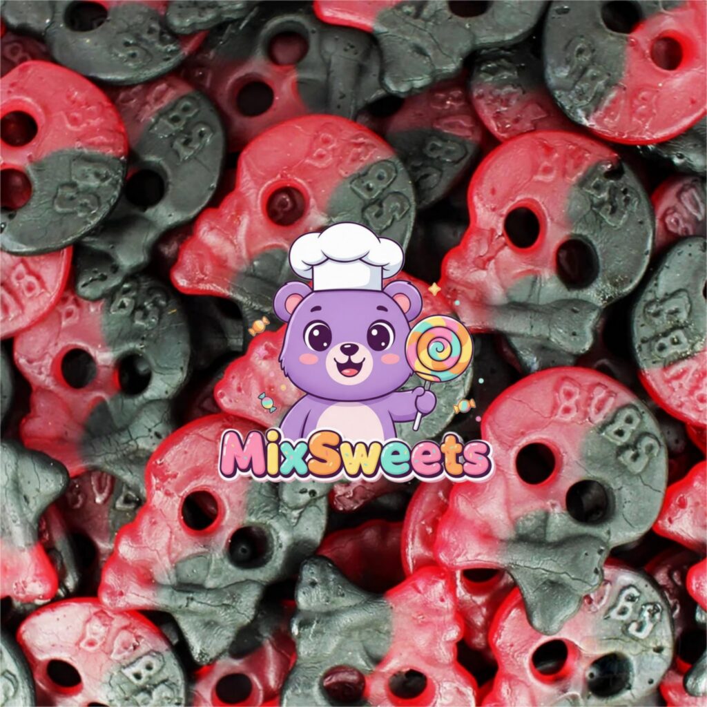 BUBS Raspberry Liquorice Skulls