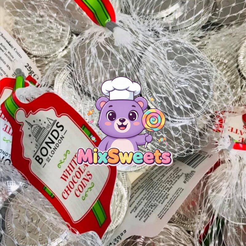 Bonds Net Of White Chocolate Silver Coins Mix Sweets