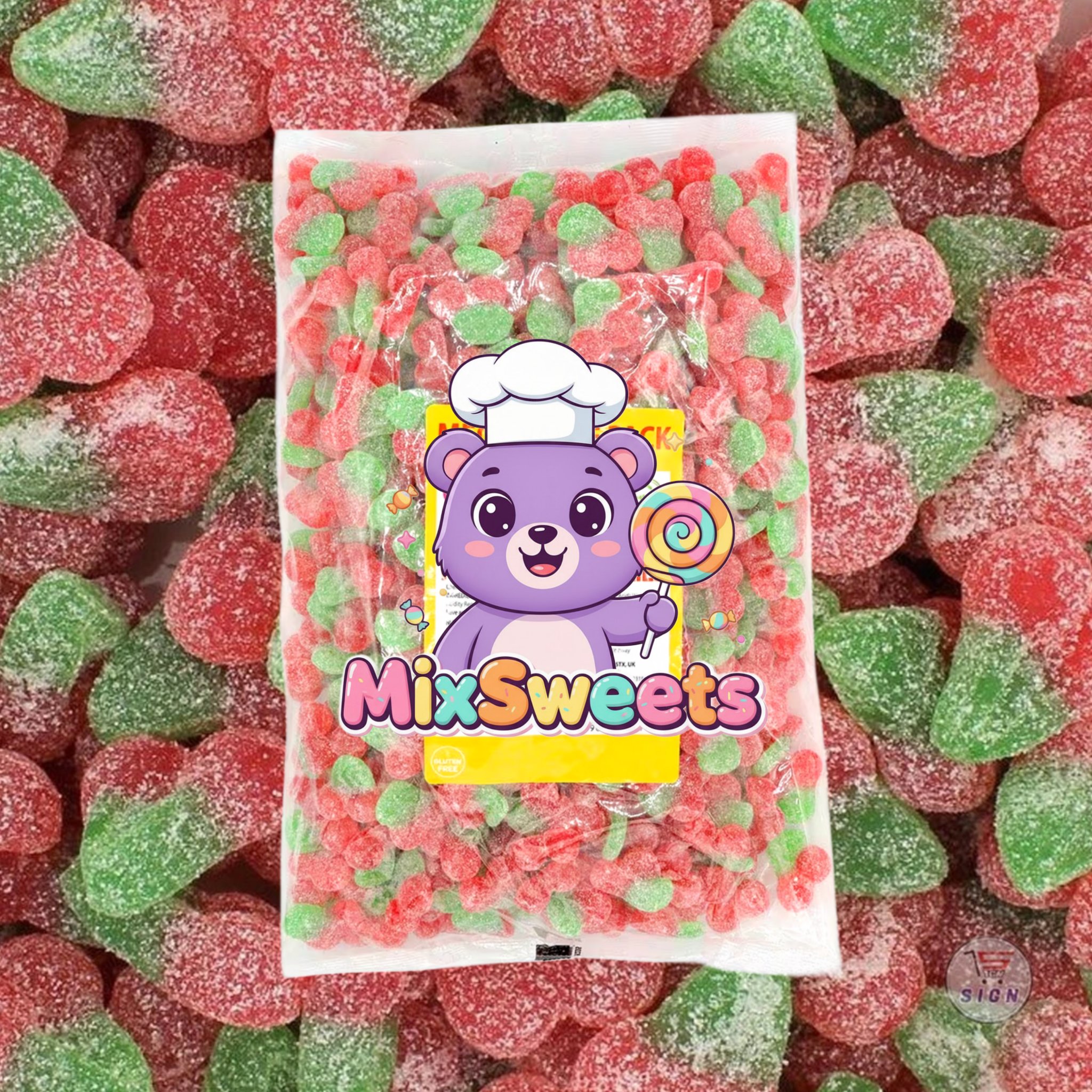 Kingsway Mega Value Vegan Range Fizzy Twin Cherries Bag Kingsway Mega Value Vegan Range Fizzy Twin Cherries Bag